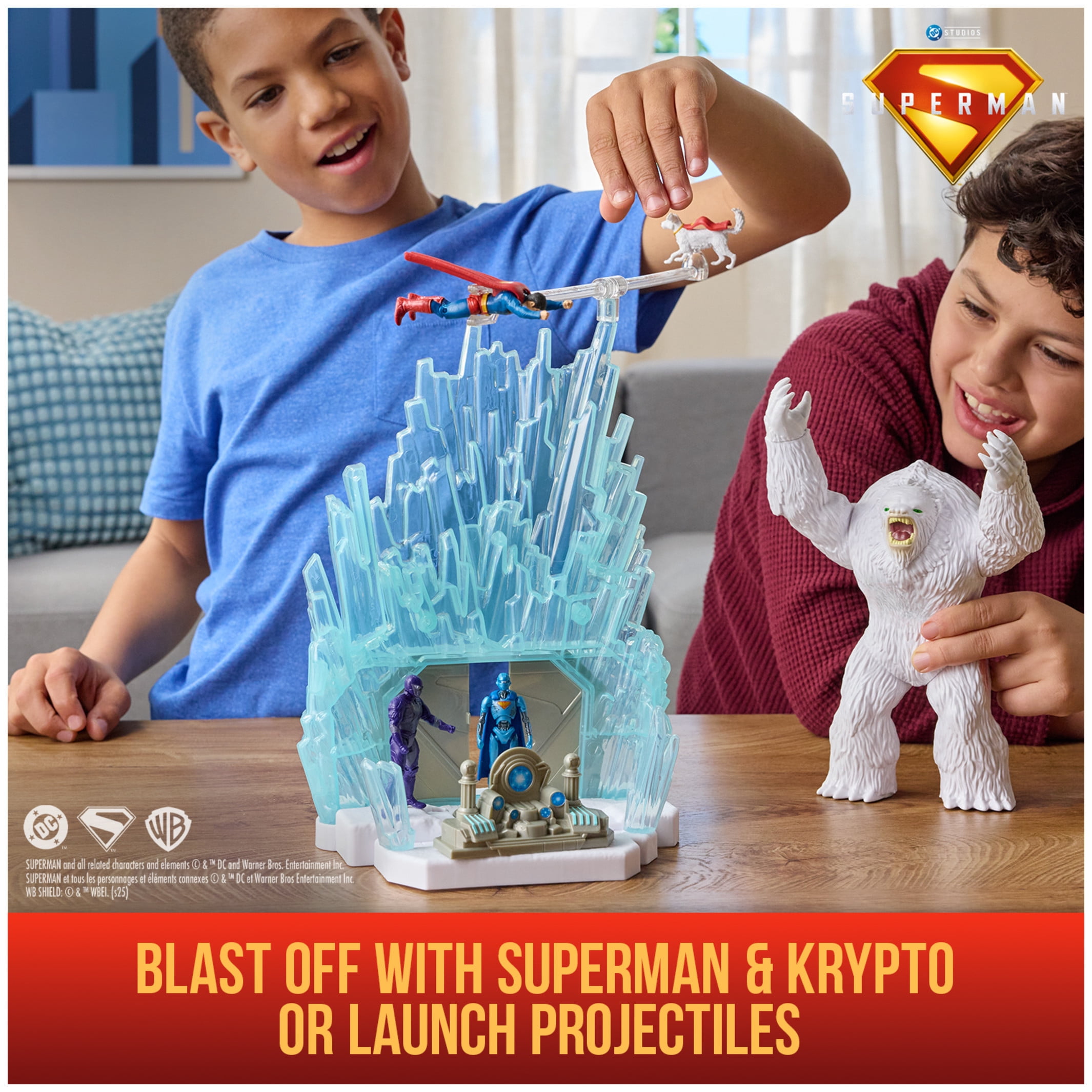 DC Comics SUPERMAN, Fortress of Solitude Battle Set with 3 Action Figures, for Ages 4 and up