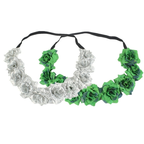 2Pack Rose Flower Crown Headband Bridal Wedding Hair Garland Wreath Headdress Hair Accessory for Girls, Women, Children