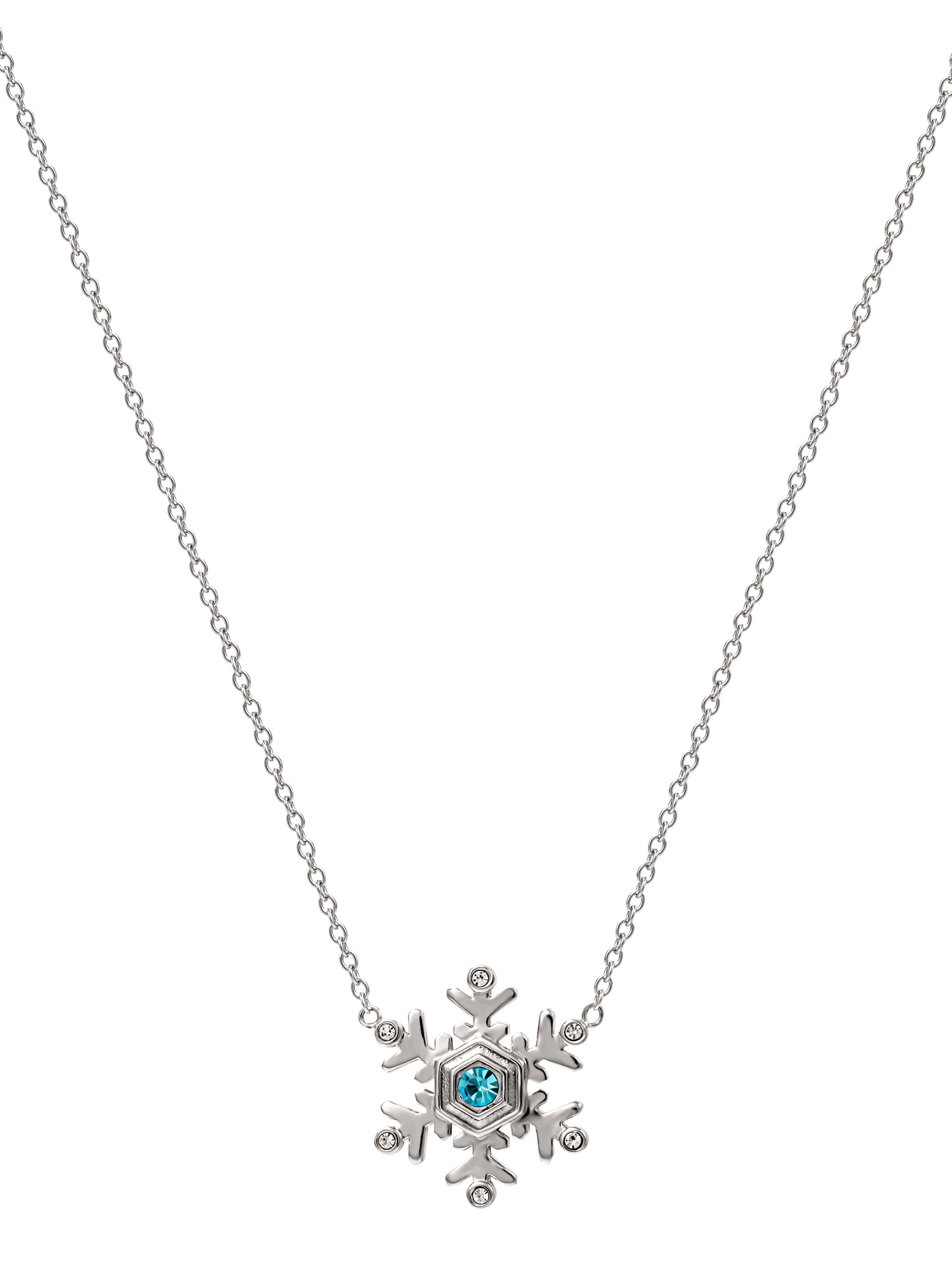 Connections from Hallmark Women's Crystal Stainless Steel Snowflake Pendant, 18" Chain