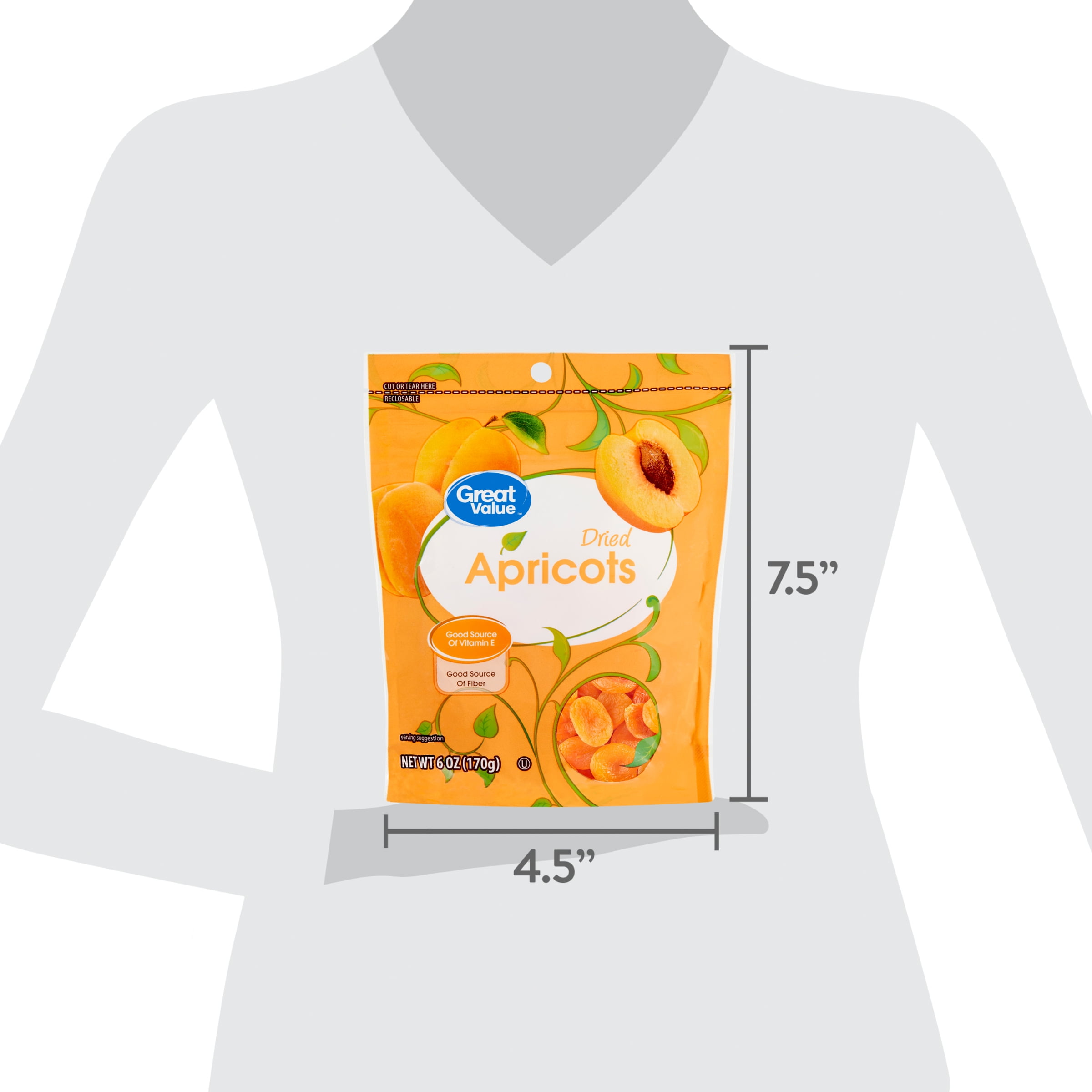 Great Value Dried Apricots, 6 oz