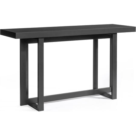 Karl home 59inch Wood Console Table, Modern Narrow Sofa Table Behind Couch, Solid Wood Entryway Table for Living Room Hallway Entrance Foyer, Black