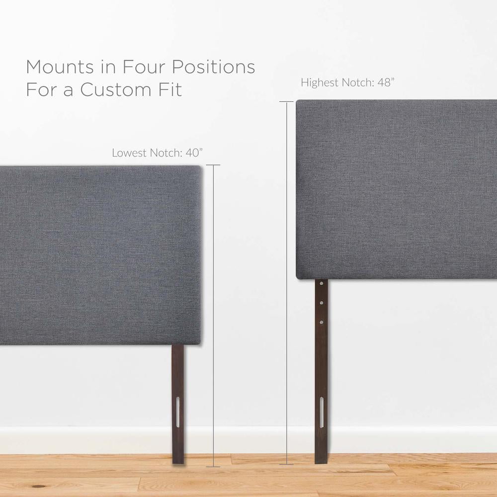 Modway Region Queen Upholstered Linen Fabric Headboard in Smoke Gray