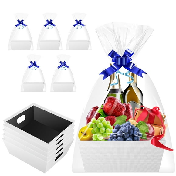 Kit de cestas de regalo Mioule vacías para llenar, cartón blanco, paquete de 5