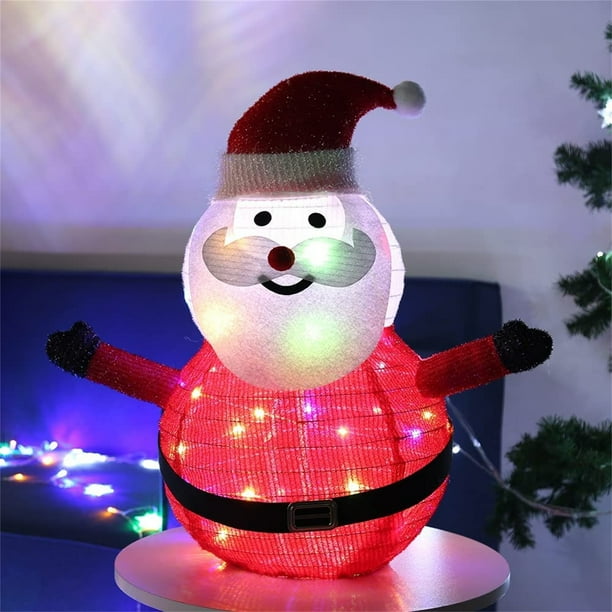 Fankiway Christmas Lights Clearance Christmas Led Lights Santa Claus Shaped Snow Lamp with 40 Led Beads Christmas Decorations Clearance