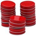 thumbnail image 1 of Lot de 20 Couvercles pour Pots Mason à Ouverture Régulière, Joints en Silicone Étanches, Capuchons Solides de Rangement Mason Sécurisés (Rouge, Ouverture Régulière), 1 of 3