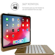 Snugg iPad Pro 11 2018 Keyboard, Backlit Wireless Bluetooth Keyboard Case Cover 360° Degree Rotatable Keyboard