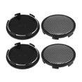 thumbnail image 1 of 4pcs 65mm Dia 6 Clips Wheel Tyre Center Hub Caps Cover for Car Auto Vehicle Black and White Sticker, 1 of 1