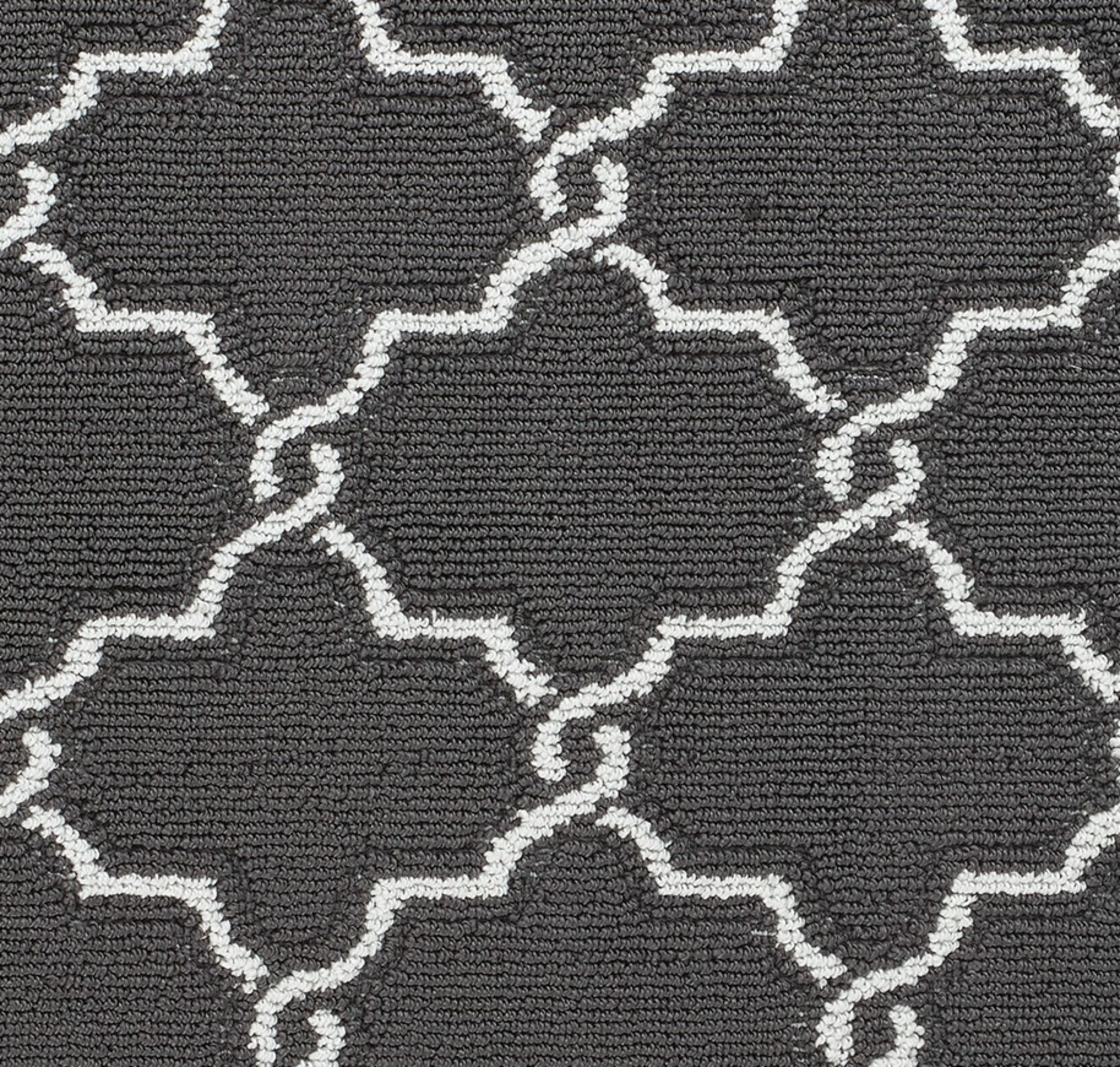 Washable Non-Slip Accent Rug, Geometric, Dark Grey and White, 26" x 45"