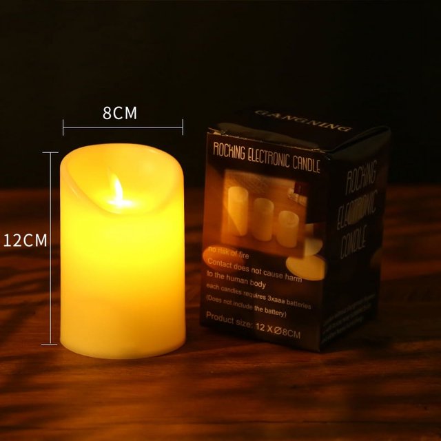 Vela electrónica LED con forma de vela de parafina que se balancea y se agita, para bar, boda, restaurante, iluminación con plomo