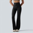 thumbnail image 6 of NOLDARES Women’s Flare Leggings High Waisted Bootcut Yoga Pants Tummy Control Seamless Flared Bell Bottom Workout Gym Pants(L040-Black), 6 of 8