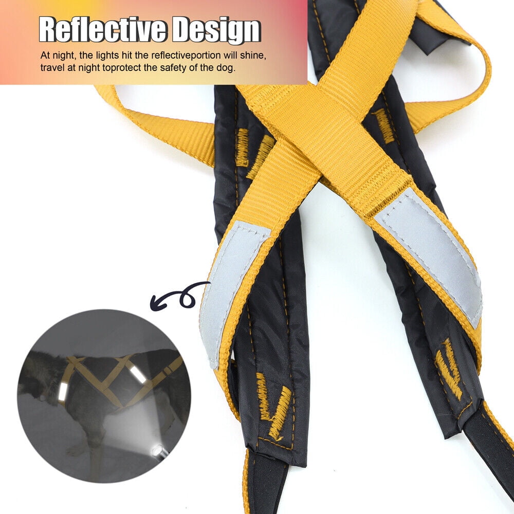 X-Back Dog Weight Pulling Harness Reflective Padded Sledding Training Sport Vest for Medium Large Dogs Pitbull