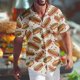 thumbnail image 2 of Camisa hawaiana con gráfico de hamburguesas y papas fritas para hombre, camisas hawaianas holgadas de manga corta con estampado 3D de comida, blusas de calle con solapa, 2 of 4