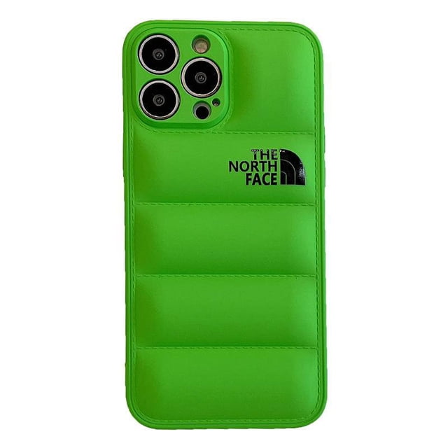 Funda Ondulada De Silicona Líquida 3D The North Face Para iPhone 14 13 12 11 Pro Max 14Plus Moda popular Marca Esponjosa Forma De Chamarra De Pluma squar LZIJ