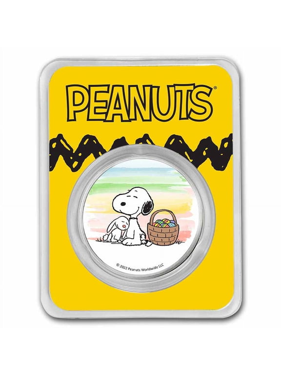 Collectible Peanuts® Snoopy & The Easter Bunny 1 oz Colorized Silver