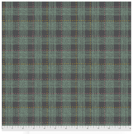 Free Spirit Rachel Hauer Forest Floor Plaid Gray Cotton Fabric By Yd