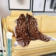 thumbnail image 2 of Faux Fur Sika Deer Print Carpet Artificial Animal Cowhide Skin Area Rug Mat For Home Office, Livingroom, Bedroom 41.3x35.4in, 2 of 9
