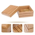 thumbnail image 2 of 1pc Natural Bamboo Soap Dishes Tray Holder Storage Soap Rack Plate Box Container for Bathroom (The Original Wood Color), 2 of 6