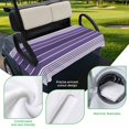 thumbnail image 5 of Golf Cart Seat Covers for 2 Seater, Purple Ombre Stripe Soft Microfiber Cart Seat Towel Blanket, Farmhouse Striped Gradient Absorbent Breathable Non Slip Bench Seats Protector for Golf Course 51"x31", 5 of 9