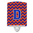 thumbnail image 1 of Carolines Treasures CJ1044-DCNL Letter D Chevron Orange & Blue Ceramic Night Light, 1 of 1