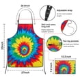 thumbnail image 3 of Colorful Rainbow Tie Dye Spiral Pattern Apron-Garden Aprons for Women with Pockets-Cotton Linen Waterproof Kitchen Cooking Gardening Aprons Adjustable for Kitchen,Cooking,BBQ and Salon 33x27 Inch, 3 of 7