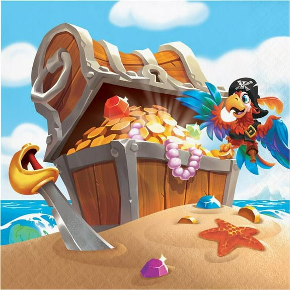 Creative Converting Pirate Treasure Napkins, 16 ct