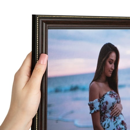 ArtToFrames 9x27 inch Mahogany Picture Frame, Brown Wood Poster Frame (4412)