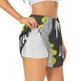 thumbnail image 3 of Lsque Cute Dinosaur Printed Women's Running Shorts with Liner Pockets,Elastic Quick Dry Workout Athletic Gym Yoga Shorts,Womens High Waist Shorts-Medium, 3 of 9