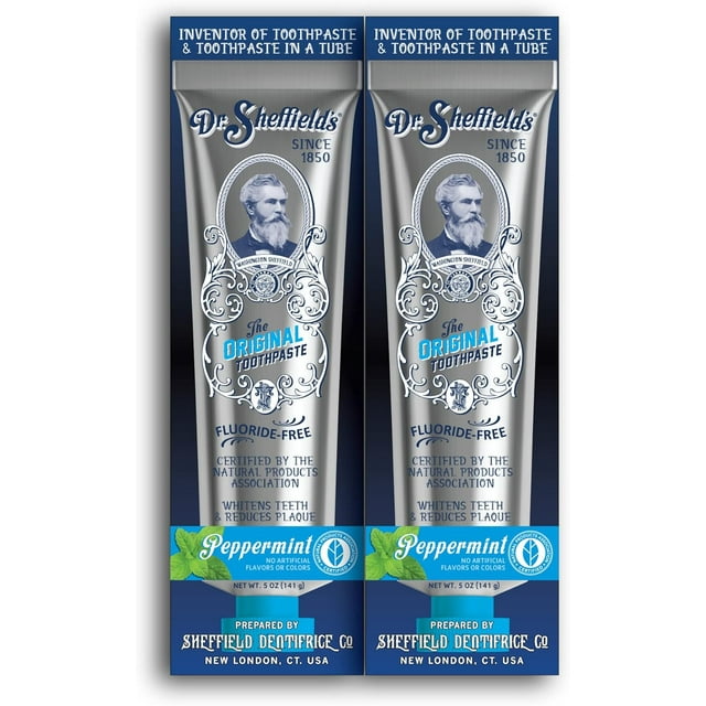 Dr. Sheffield Certified Natural Toothpaste (Peppermint) 2 Pack