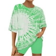thumbnail image 2 of REUFTI Women's Solid Short Sleeve Lettuce Trim Top Shorts 2 Piece Outfits Pajama Set,Pajamas For Women,Pajamas,Provide Comfort,Promote Good Sleep,Enhance Privacy Protection,Relax Your Body, 2 of 6