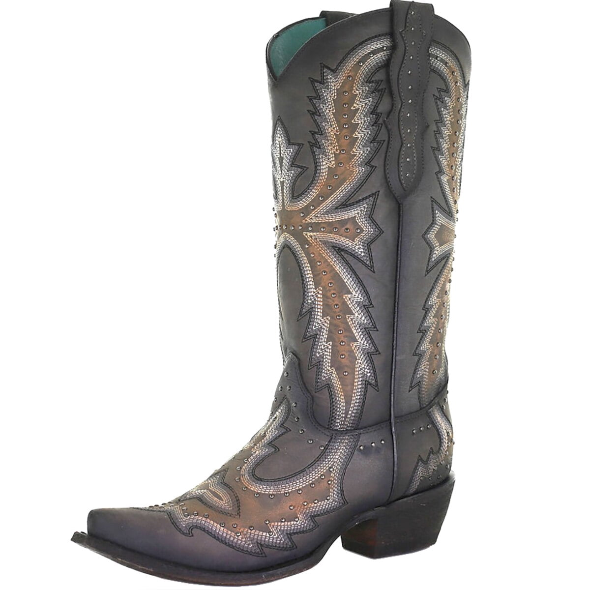image of Corral Womens Hand Painted Cowgirl Boots W / Embroidery & Studs - Grey
