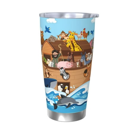 

Tideii Animals on Noah s Ark Floating for 20OZ Car Cup Stainless Steel Cold and Hot Cup with Lid Suitable for Outdoor and Home Unisex-Without Straw