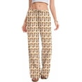 thumbnail image 3 of Women Cotton Linen Summer Palazzo Pants Drawstring Waist Wide Leg Lightweight Beach Trousers with Pockets, 3 of 10