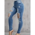 thumbnail image 3 of LovelyWholesale High Waist Ripped Stretchy Women's Jeans, 3 of 6