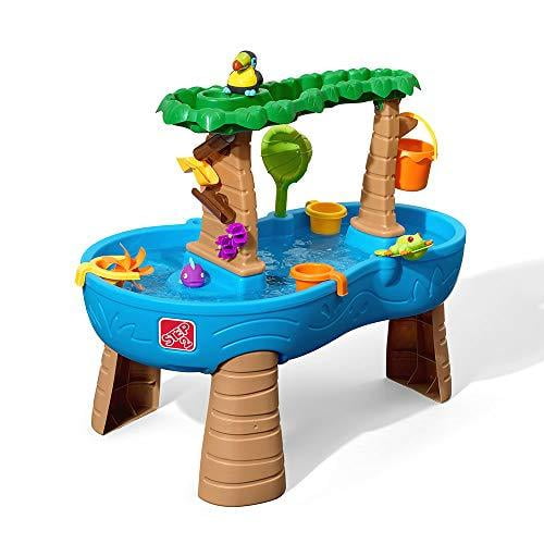 Step2 Table d'Eau Tropicale de la Forêt Tropicale / Table de Jeu d'Eau Colorée pour Enfants avec Ensemble d'Accessoires de 13 Pcs