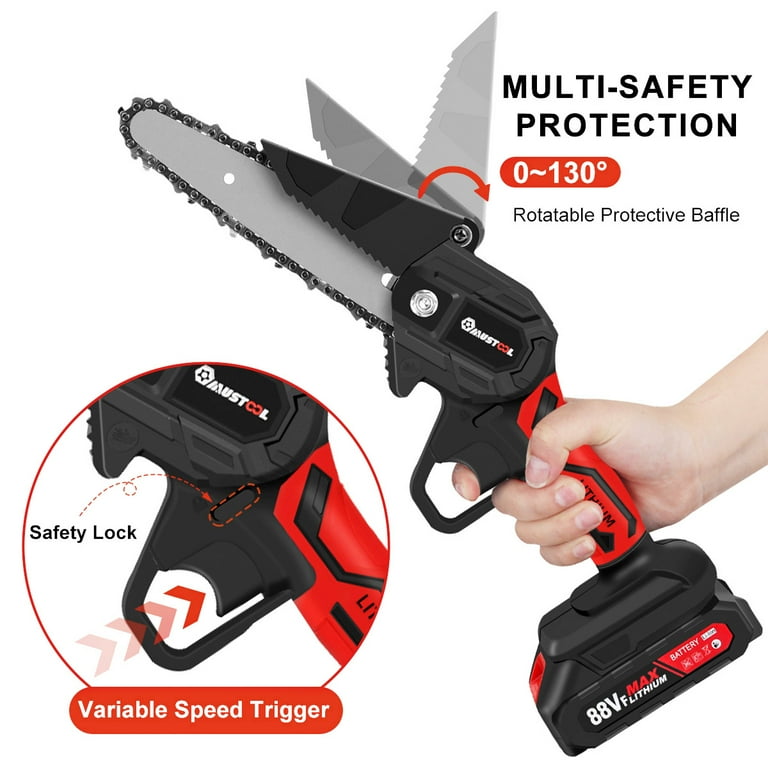 Power Tools 4 Inch/6Inch 21V Mini Electric Chain Saw With Battery Woo