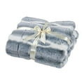 thumbnail image 2 of Home Soft Things Tip Dying Two Tone Faux Fur Throw Blanket with Micromink Back, Luxury Soft Cozy Plush Fluffy Fuzzy Reversible Thick Warm Throw Blanket, 60x70 inches, Blue White, 2 of 9
