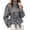 Black, variant on DPTALR Women's Gingham Stand Collar Double Breasted Belted Short Jacket Coat with Pockets,Size S-2XL