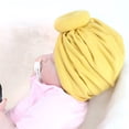 thumbnail image 6 of GigrtiJin 0-3 Years Newborn Infant Turban Hats Solid Color Twist Knot Beanies Breathable Headwrap, 6 of 7