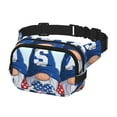 thumbnail image 2 of Picia Cute Gnomes in USA Print Square Double-Layer Waist Bag Mini Adjustable Waist Belt Bag Exercise Running Travel Hiking, 2 of 9