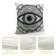 thumbnail image 4 of ONETECH  Occult Throw Pillow Cushion Cover, Realistic Retro Eye Pattern in Round Eastern Mandala Form Micro Cosmos Design Print, Decorative Square Accent Pillow Case, Blue White, 4 of 5