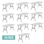 EventStable TitanPRO Plastic Folding Table - 6' x 30'' - 10-Pack