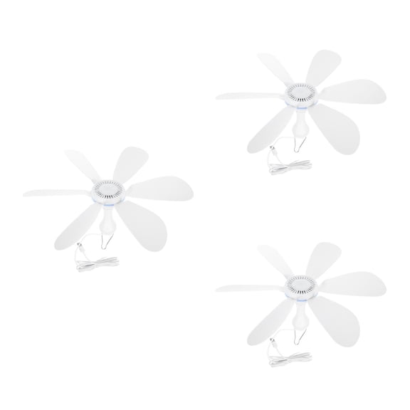IMIKEYA White Plastic USB Ceiling Fan, Portable, Good Airflow, for Home and Outdoor, 3Pcs