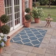 thumbnail image 3 of SAFAVIEH Courtyard Linnet Geometric Indoor/Outdoor Area Rug, Blue/Beige, 2' x 3'7", 3 of 10