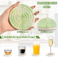 thumbnail image 3 of Haosy Set of 6 Drink Woven Coaster with Holder Heat Resistant Non-Slip Bar Coasters 4 Inches Light Green Soft Pastel Watercolor, 3 of 7