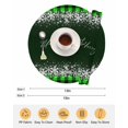 thumbnail image 6 of 13 Inch Round Placemats Set of 6, Merry Christmas Non Slip Heat Insulation PP Table Mats, Winter Holiday Xmas Snowflake Green Plaid Washable Place Mats for Kitchen Dining Party Table Decor, 6 of 7
