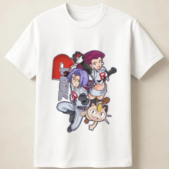 Team Rocket Graphic With Mischievous Expression Anime Style Unisex T Shirt