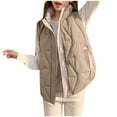 thumbnail image 3 of Fmbrln Puffer Vest for Women Full Zip Up Stand Collar Sleeveless Puffer Quilted Jackets Fall Winter Fashion Casual Padded Warm Coat with Pockets, 3 of 5