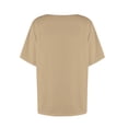 thumbnail image 4 of Usted Es Más Que una Camisa de Puntuación de Prueba, de Moda Casual Color Sólido Botón de Manga Corta Cuello en V para Mujeres, 4 of 7
