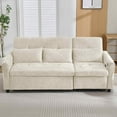 thumbnail image 3 of FFH 82" Sofa Bed, 3 in 1 Convertible Sleeper Sofa with USB Charging Ports, 3 Seater Chenille Sofa with Pull Out Bed and Reversible Recliner, Beige, 3 of 9