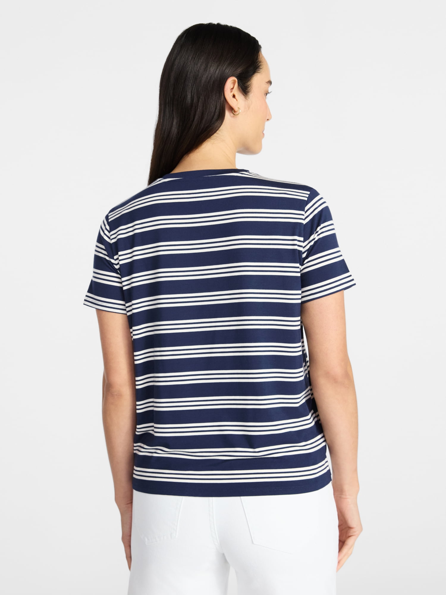 Time and Tru Women's Boxy Tee with Short Sleeves, Sizes XS-XXXL